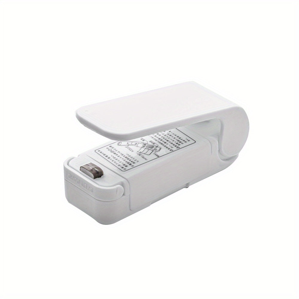 1pc Mini Vacuum Food Sealer Machine with Digital-like Operation - Cordless Portable Handheld Device, One-Touch Seal System, Low-Loss Heating Technology & Ergonomic Design for Freshness Preservation, White/Pink, Compatible wit