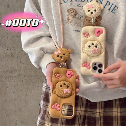 3D Teddy Dog Phone Case