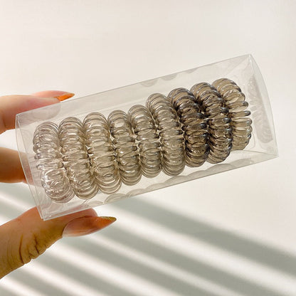 9 Pcs Spiral Hair Ties No Crease, Coil Hair Ties, Phone Cord Hair Ties, Women Ponytail Holder Elastics