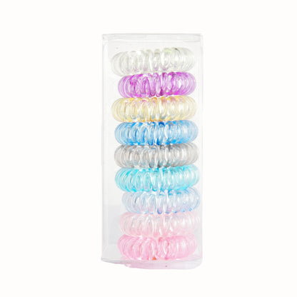 9 Pcs Spiral Hair Ties No Crease, Coil Hair Ties, Phone Cord Hair Ties, Women Ponytail Holder Elastics