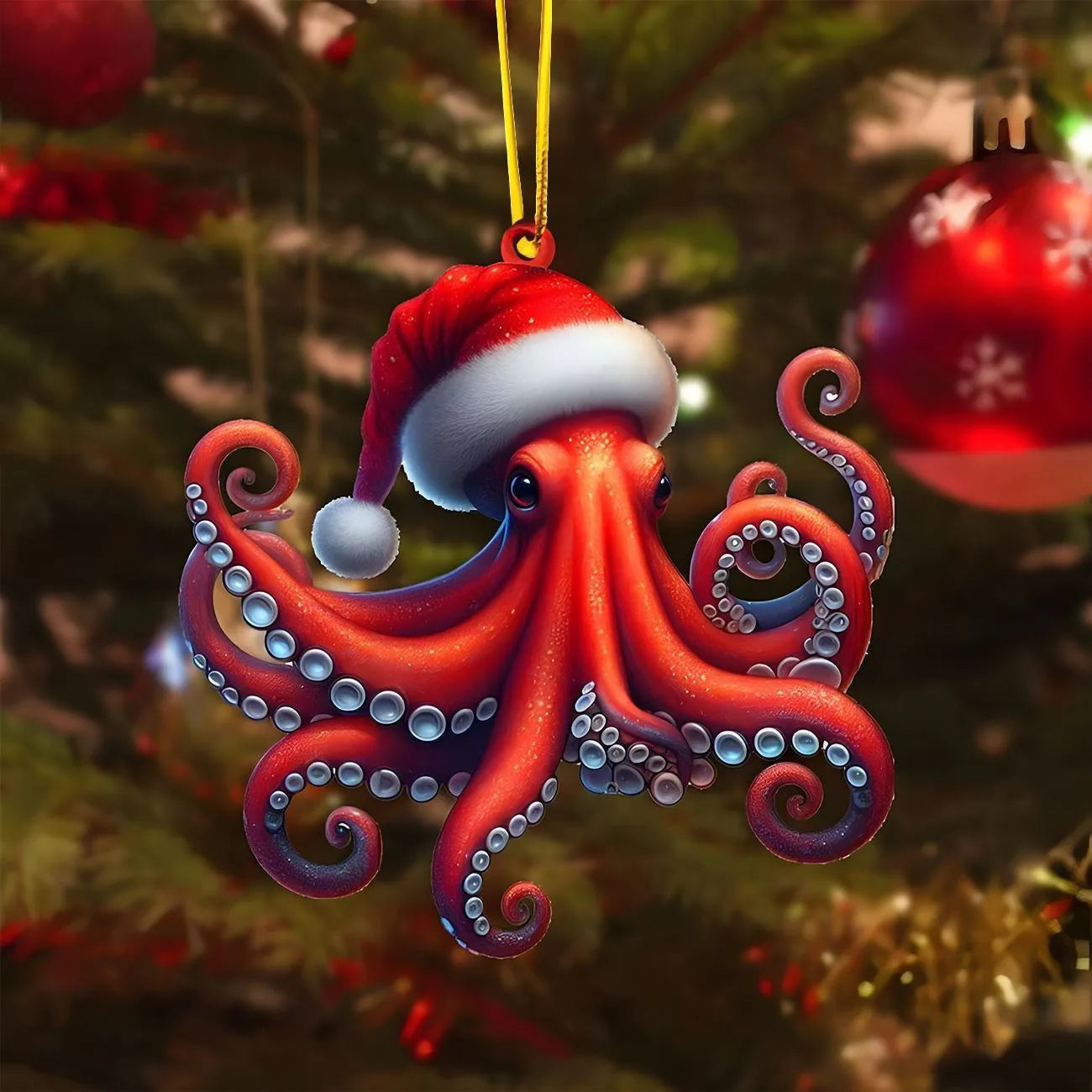 Christmas 2D Acrylic Animal Pendants Xmas Tree Horse Cat Dog