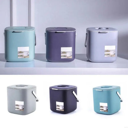 2025 New Practical Countertop Compost Bin with Lid Odor-Free Waste Basket Bin for Home Office Kitchen Bedroom Living Room