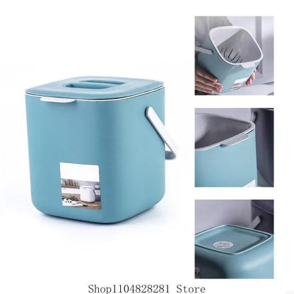 2025 New Practical Countertop Compost Bin with Lid Odor-Free Waste Basket Bin for Home Office Kitchen Bedroom Living Room