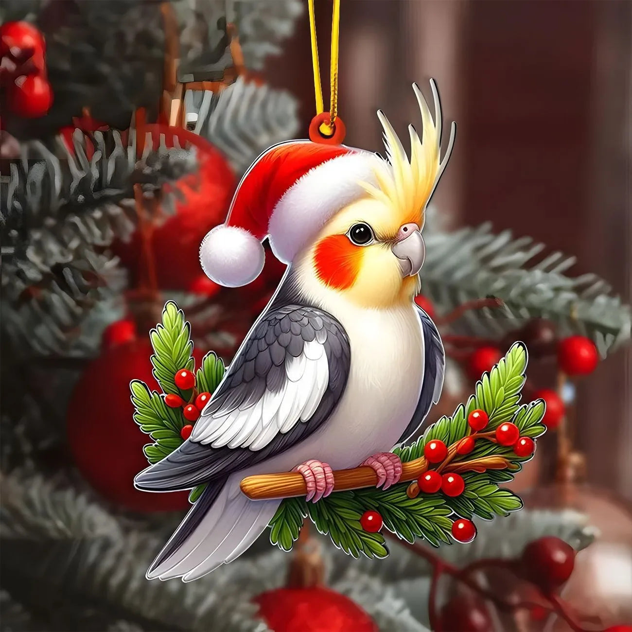 Christmas 2D Acrylic Animal Pendants Xmas Tree Horse Cat Dog