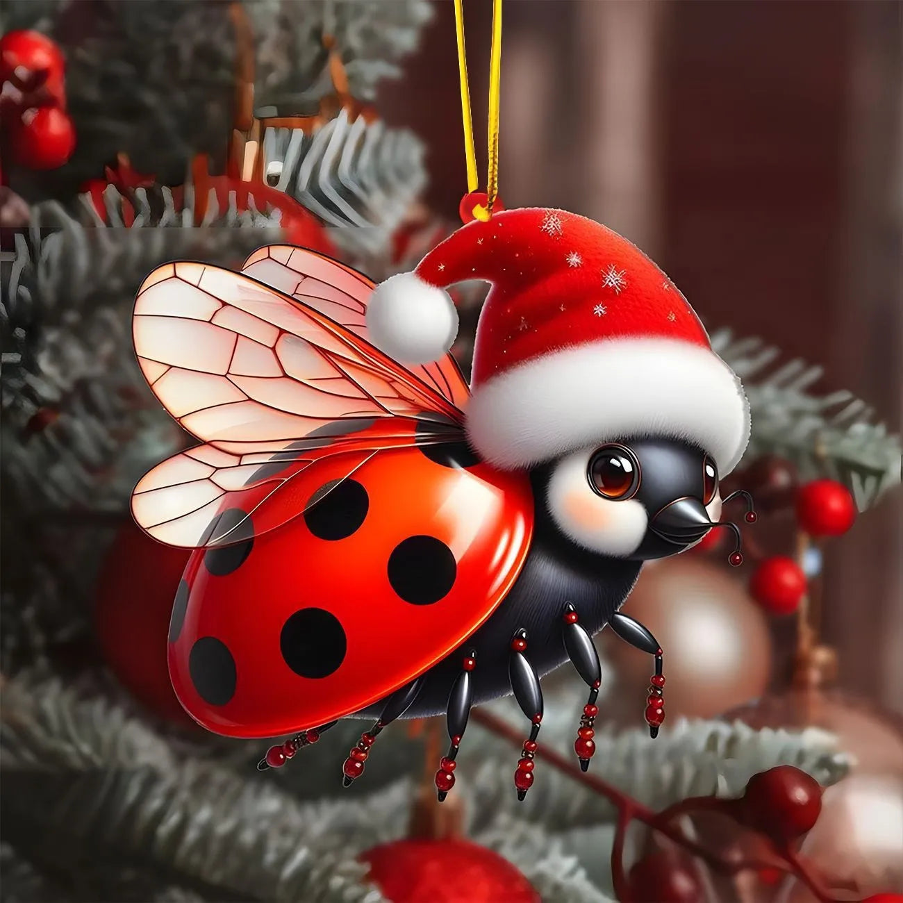 Christmas 2D Acrylic Animal Pendants Xmas Tree Horse Cat Dog