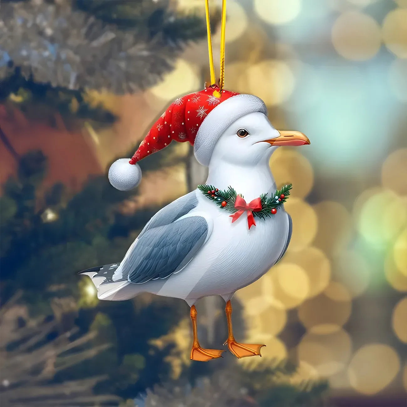 Christmas 2D Acrylic Animal Pendants Xmas Tree Horse Cat Dog