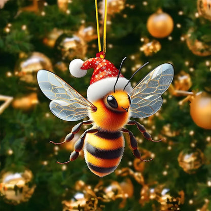 Christmas 2D Acrylic Animal Pendants Xmas Tree Horse Cat Dog