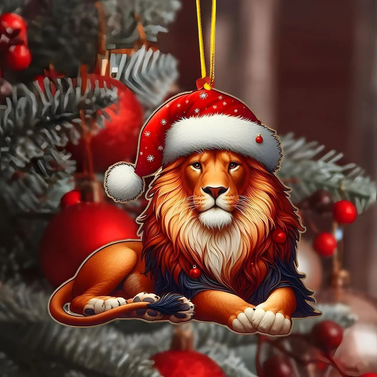 Christmas 2D Acrylic Animal Pendants Xmas Tree Horse Cat Dog