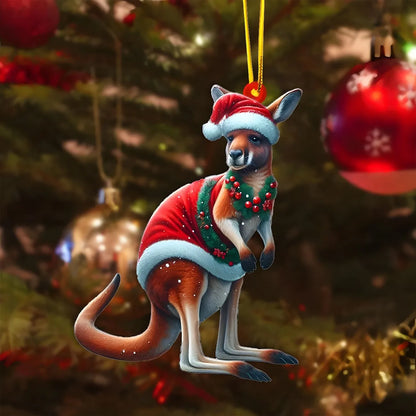 Christmas 2D Acrylic Animal Pendants Xmas Tree Horse Cat Dog