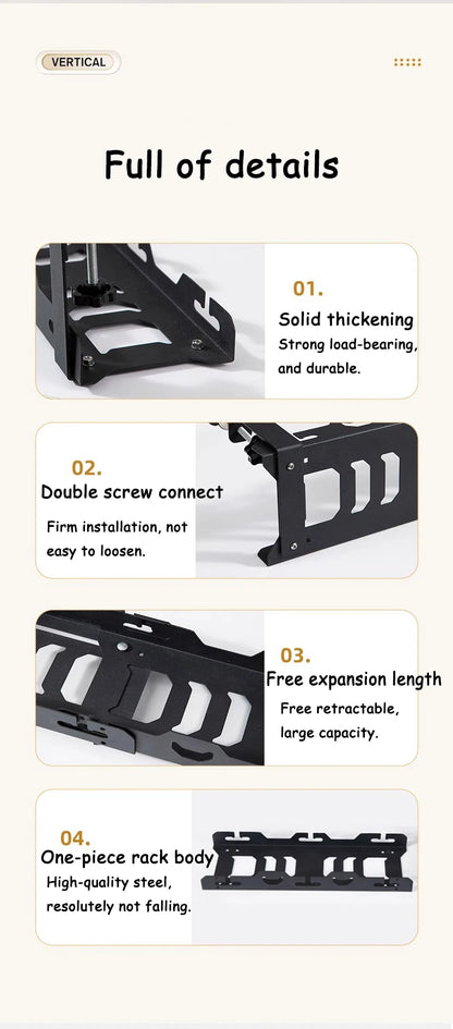 Telescopic Under Table Storage Rack Metal Cable Management Tray Home Office Desk Wire Organizer No Punching Storage Accessories