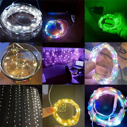 1pc String Lights for Bedroom, Party, Wedding, Christmas Halloween Decoration, 50/100LED, Holiday Lighting, Party Decorations, Ambient Lighting, Decorative Lighting, Durable String, Lightweight Design, Mood Lighting, Decorati