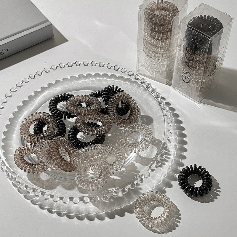 9 Pcs Spiral Hair Ties No Crease, Coil Hair Ties, Phone Cord Hair Ties, Women Ponytail Holder Elastics